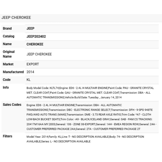 2014 Jeep Cherokee A/C Suction & Discharge Line 68213159AD