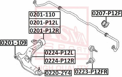 FEBEST NISSAN Front Right Stabilizer Link 0223-P12FR