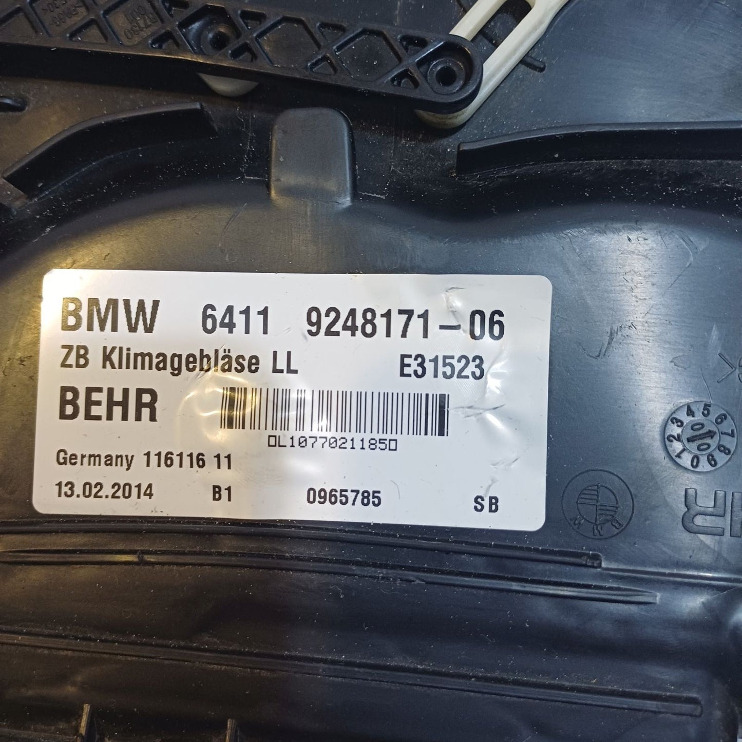 2012-2018 BMW 640I Blower Motor Housing Assembly 9248171