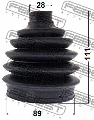 FEBEST 2005-2015 Kia Optima Boot Outer CV Joint Kit PVC 89x111x28 1417P-NA