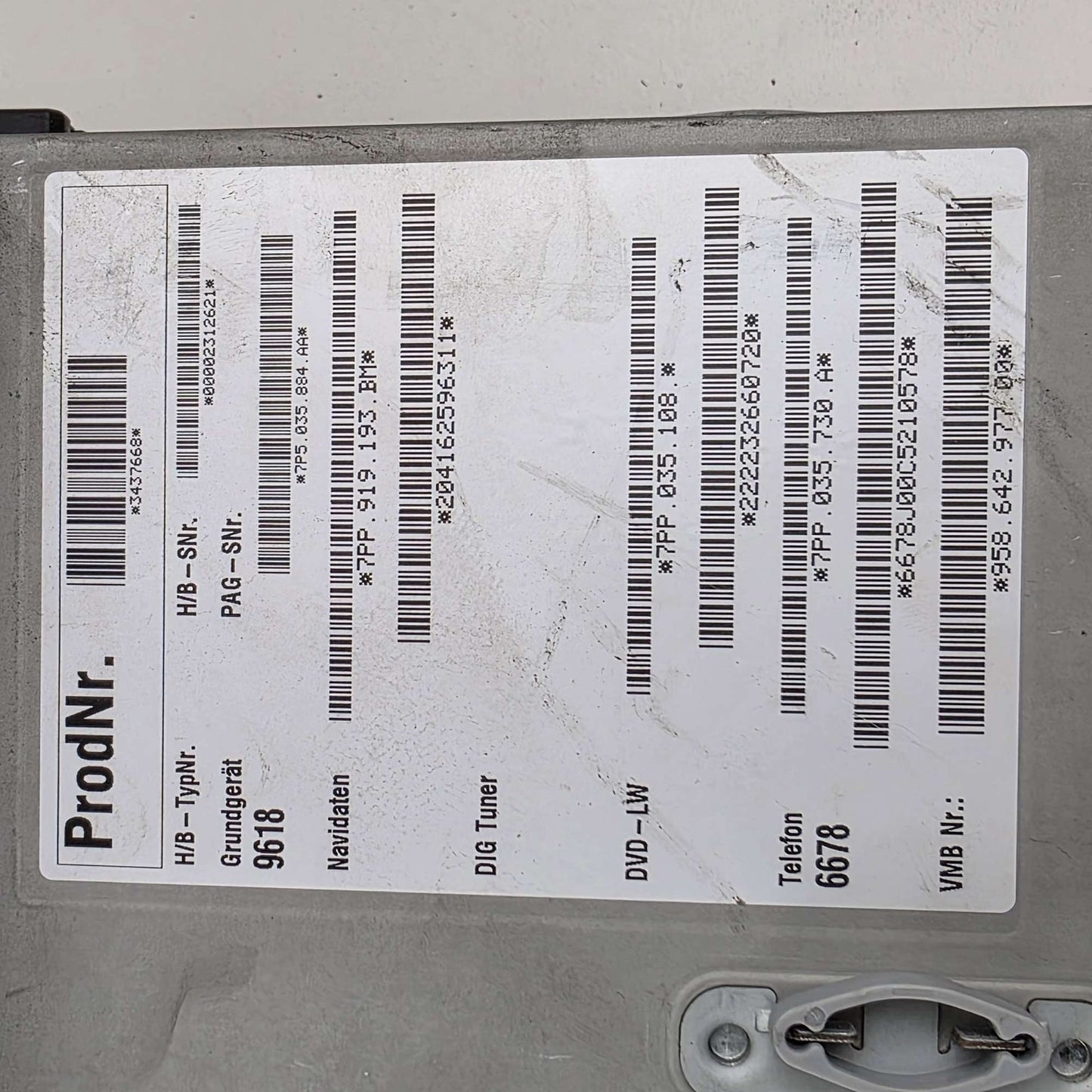 2010-2018 Porsche Cayenne PCM 3.1 Radio Navigation System 7PP919193BM