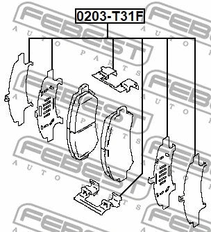FEBEST NISSAN Disc Brake Clip Set 0203-T31F