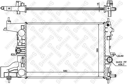 STELLOX 2010-2018 Chevrolet Cruze Engine Radiator 1300299