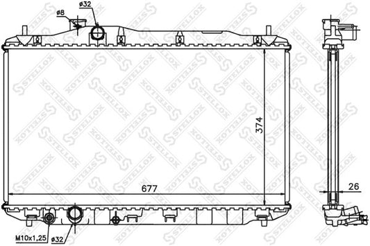 STELLOX 2007-2009 Honda Civic Radiator 19010RSAG01
