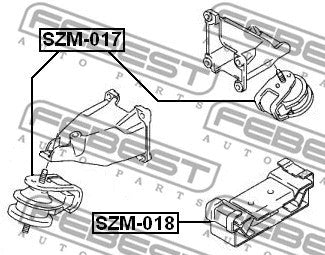 FEBEST 2006-2014 Suzuki Grand Vitara Front Engine Mount (Hydro) SZM-017