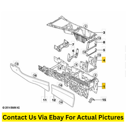 2009 BMW X5 Center Console Mounting Assembly Used OEM