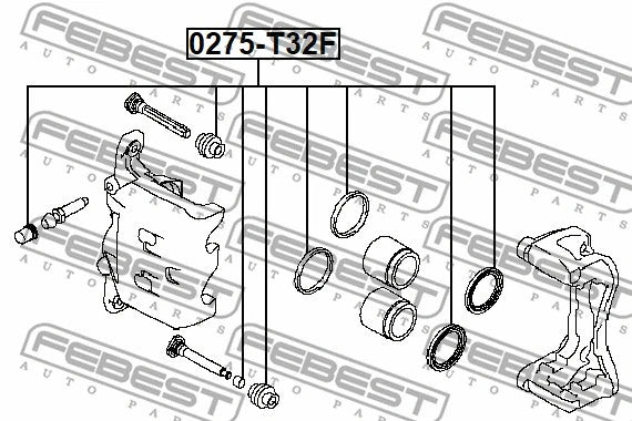 FEBEST 2013 Nissan X-Trail Brake Caliper Repair Kit 0275-T32F