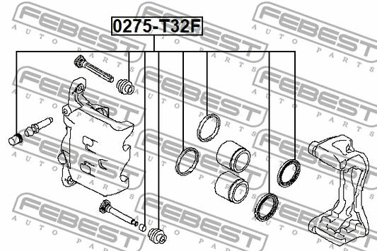 FEBEST 2013 Nissan X-Trail Brake Caliper Repair Kit 0275-T32F