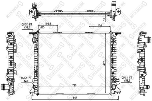 STELLOX 2009-2017 Audi A4 Radiator 8K0121251AA