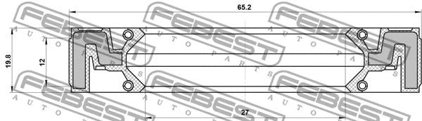 Febest 2016-2019 Land Rover Discovery Sport Shaft Seal Diff 95QFS-28651220C