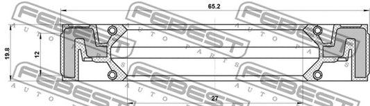Febest 2016-2019 Land Rover Discovery Sport Shaft Seal Diff 95QFS-28651220C