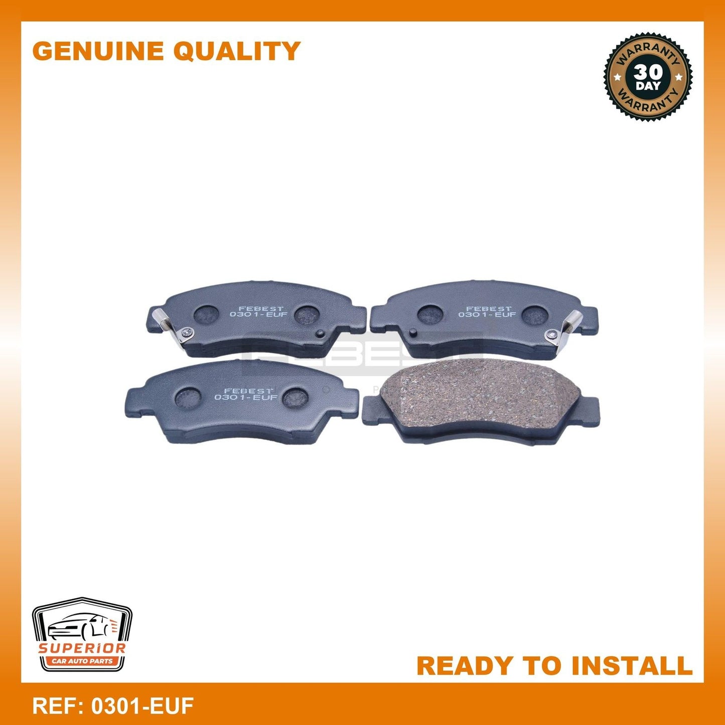 FEBEST 1992-1995 Honda Civic Disc Brake Pad Set 0301-EUF