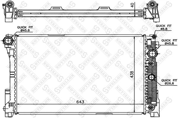STELLOX 2007-2011 Mercedes-Benz C180 Coolant Radiator 2045001203