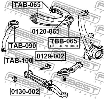 FEBEST 2001-2012 Toyota Camry Front Lower Arm Bushing TAB-090