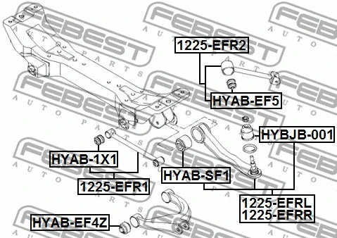 FEBEST 2001-2006 Hyundai Sonata Rear Upper Control Arm Bushing HYAB-EF4Z