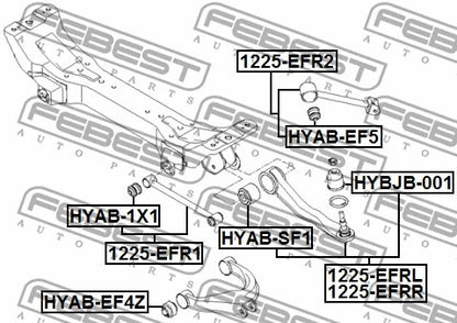 FEBEST 2001-2006 Hyundai Sonata Rear Upper Control Arm Bushing HYAB-EF4Z