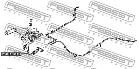 FEBEST 2008-2020 Mitsubishi L200 Parking Brake Cable 04100-KB4TF