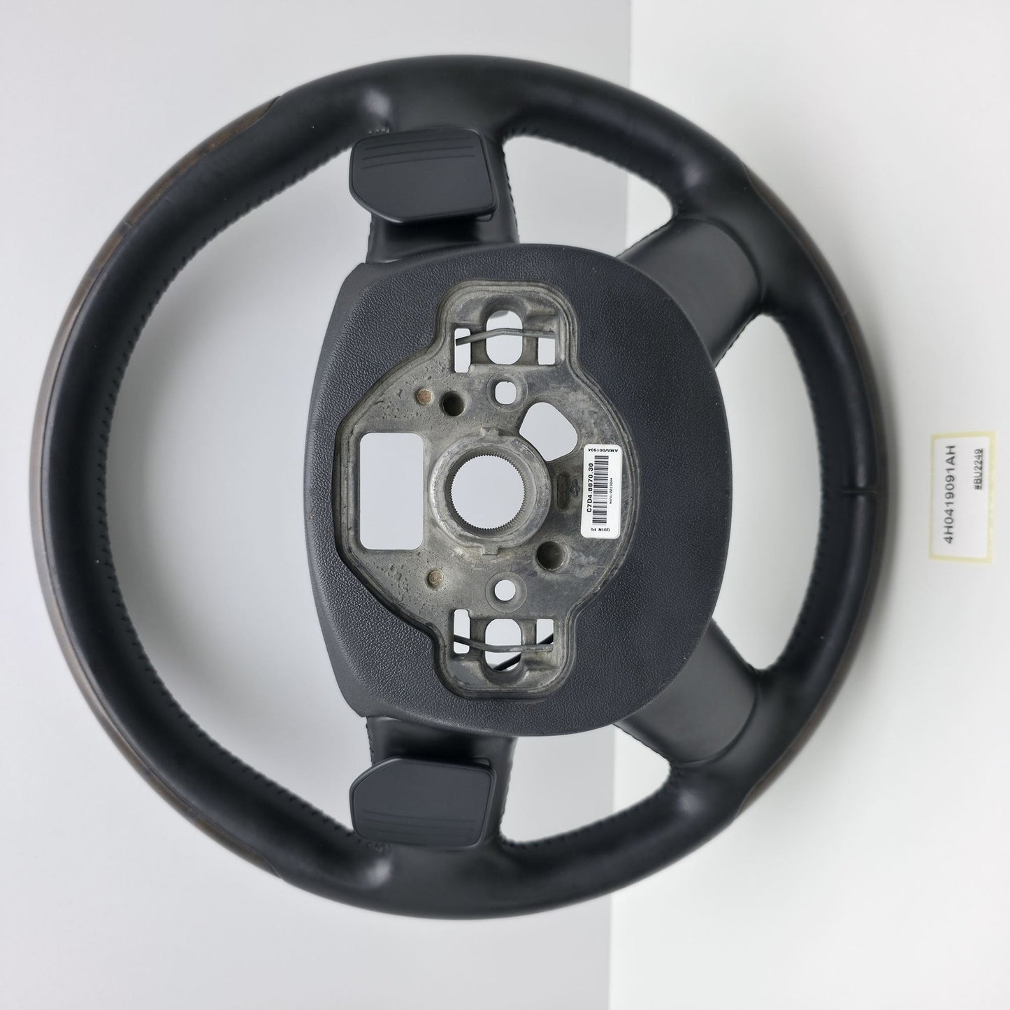 2014-2017 Audi A8 Leather Wood Steering Wheel with Shift Paddles 4H0419091AH