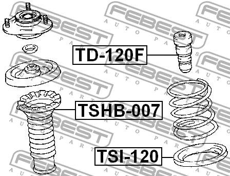 FEBEST 2003-2010 Pontiac Vibe Front Shock Absorber Boot TSHB-007