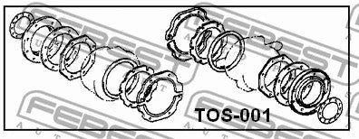FEBEST 1995-98 Toyota Land Cruiser Oil Seal Kit For Front Axle Overhaul TOS-001