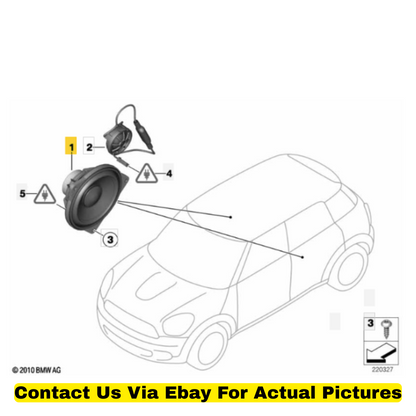 2012 Mini Cooper Countryman Mid-Range Speakers Front + Rear Set of 4 OEM