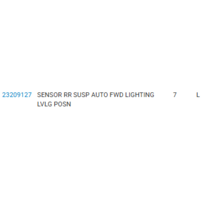 2018 Cadillac CTS Rear Suspension Auto Leveling Position Sensor Used 23209127