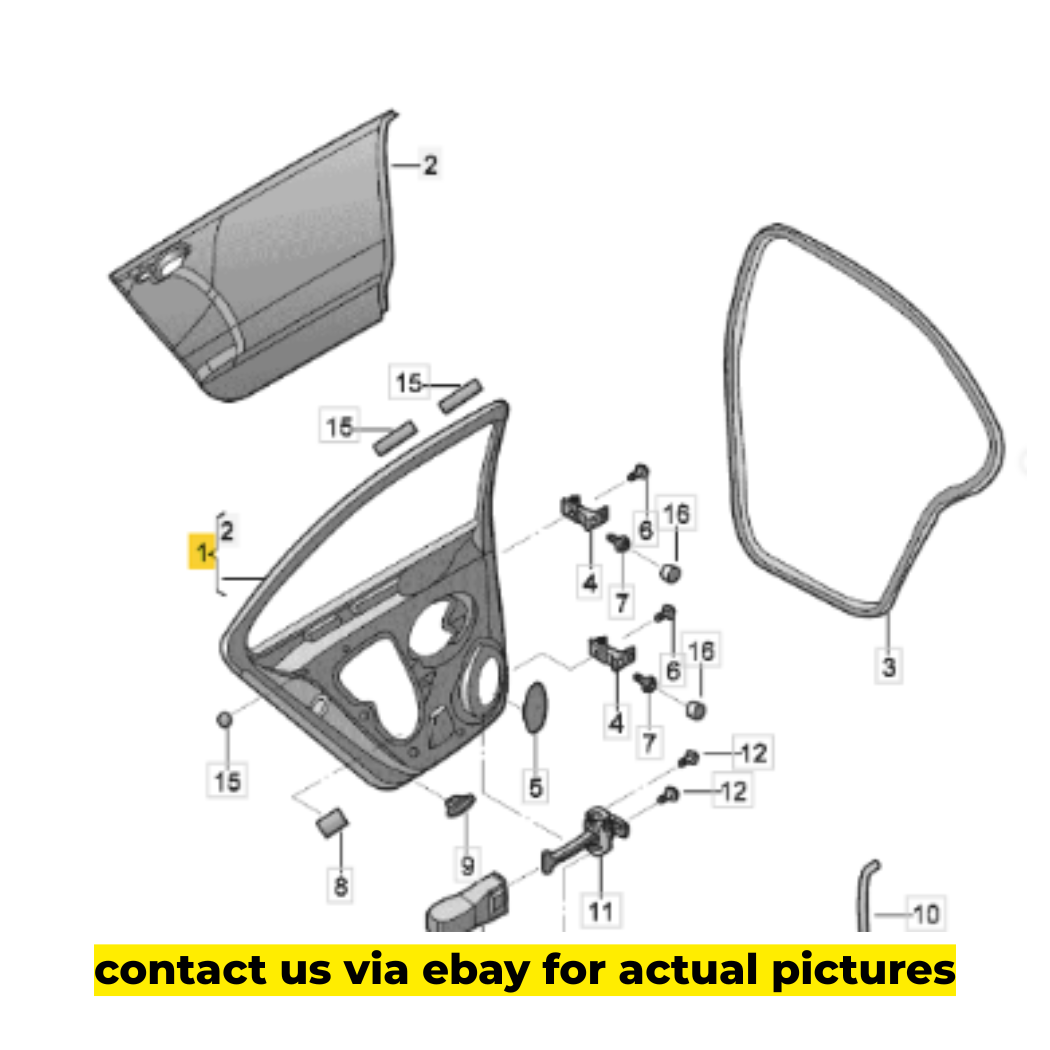 2014 Volkswagen Jetta Rear Right Door Shell Used OEM 5C6833056E