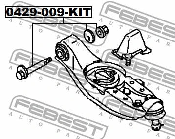 Febest 08-15 Mitsubishi L200 Camber Adjusting Eccentric Bolt Kit 0429-009-KIT