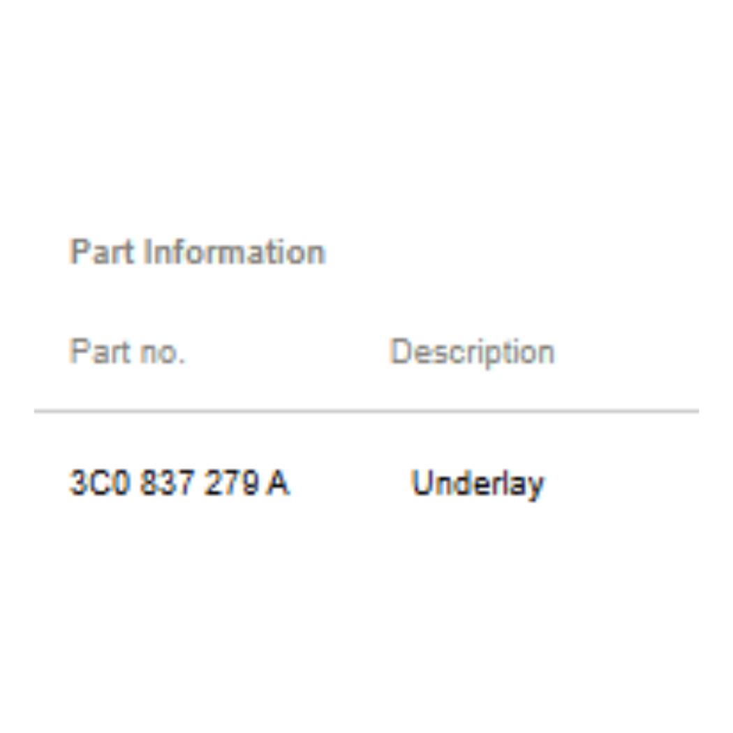 2011–2018 Volkswagen Jetta Underlay Striker Used OEM 3C0837279A