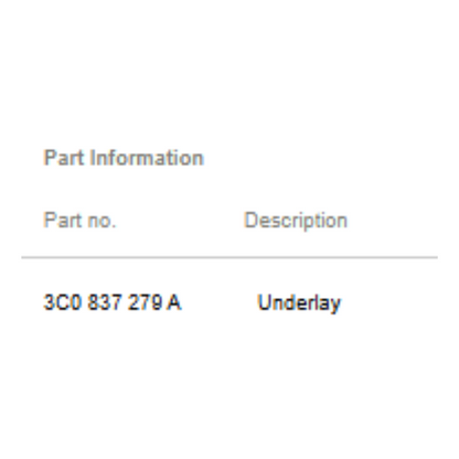 2011–2018 Volkswagen Jetta Underlay Striker Used OEM 3C0837279A