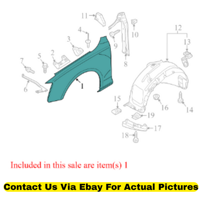 2012 Audi Q5 Front Left Fender Used OEM 8R0821105