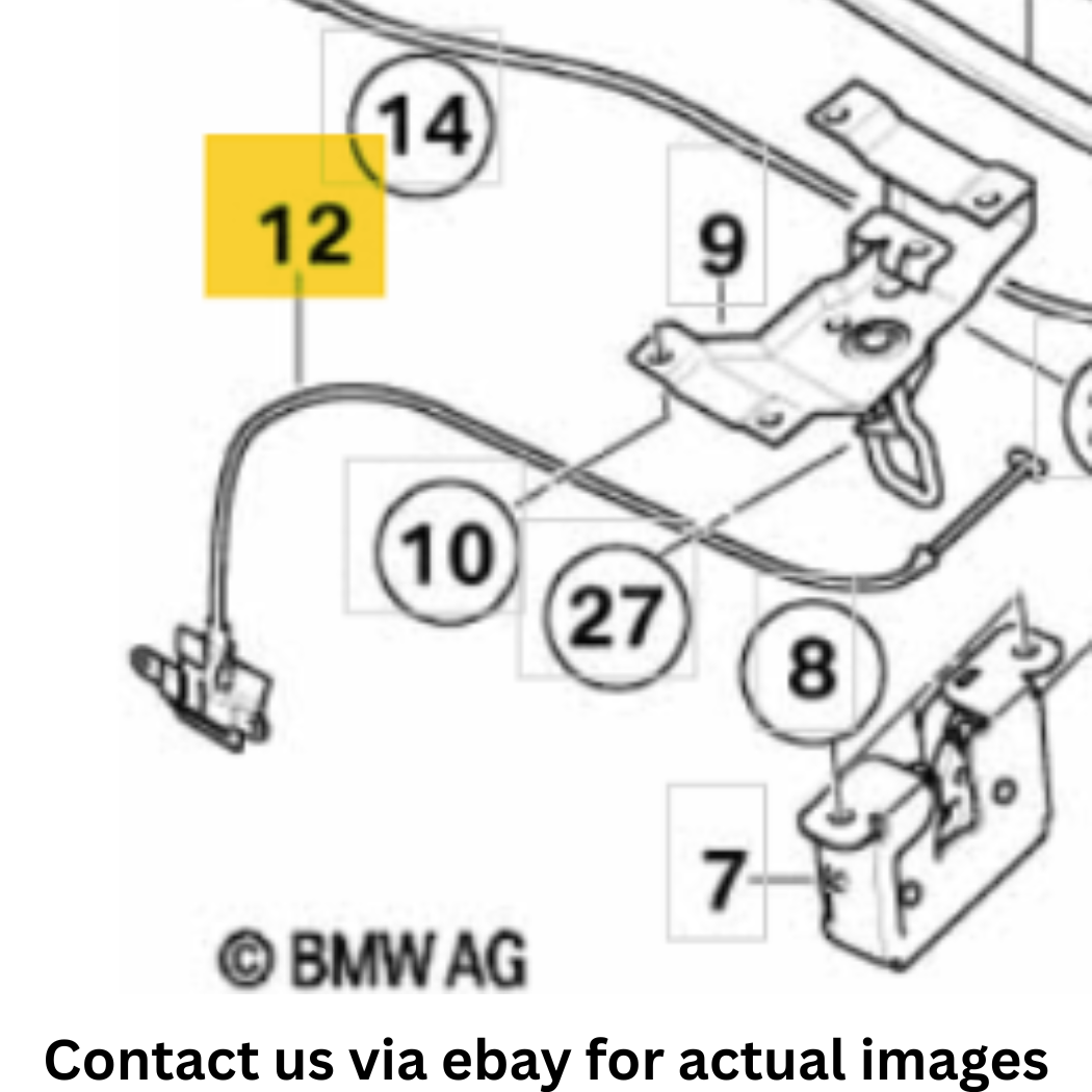 2009 BMW X5 Lid Lock Upper L+R & Cable Used OEM 51232753419 Set