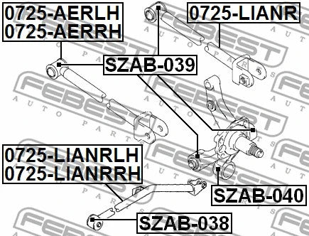 FEBEST 2002-2010 Suzuki Aerio Rear Knuckle Bushing SZAB-040