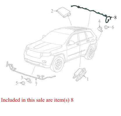 2015 Jeep Grand Cherokee Parking Aid System Wiring Harness Used OEM 68143474AA
