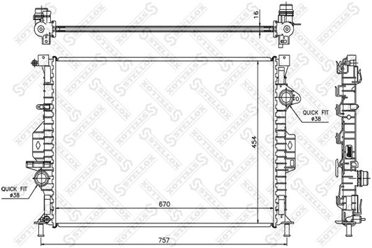 STELLOX 2007-2012 Ford Mondeo Radiator Engine Cooling 1461068