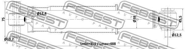 FEBEST 2008-2010 Renault Megane Rear Shock Absorber 24110-005R