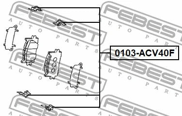 FEBEST TOYOTA Disc Brake Clip Set 0103-ACV40F