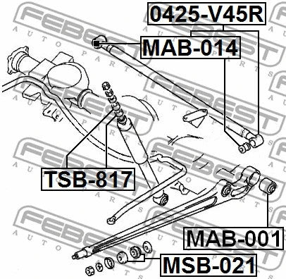 FEBEST 1990-2003 Mitsubishi Montero Trailing Arm Front Bushing MSB-021