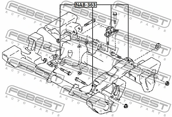 Nissan Patrol AtlasCabstar Differential Mount Bushing FEBEST NAB-363 54751-22T00
