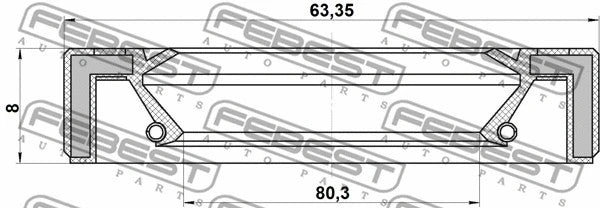 FEBEST 02-13 Mitsubishi Drive Shaft Oil Seal 63.35X80.3X8 95GAS-65800808X