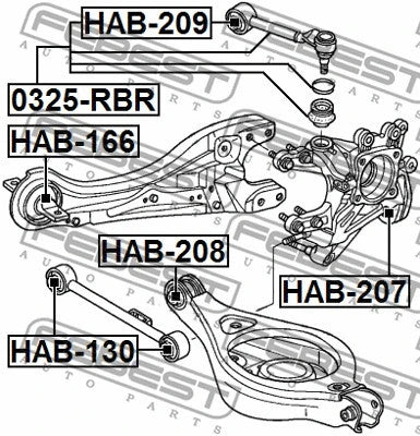 FEBEST 2005-2010 Honda Odyssey Rear Arm Bushing HAB-208