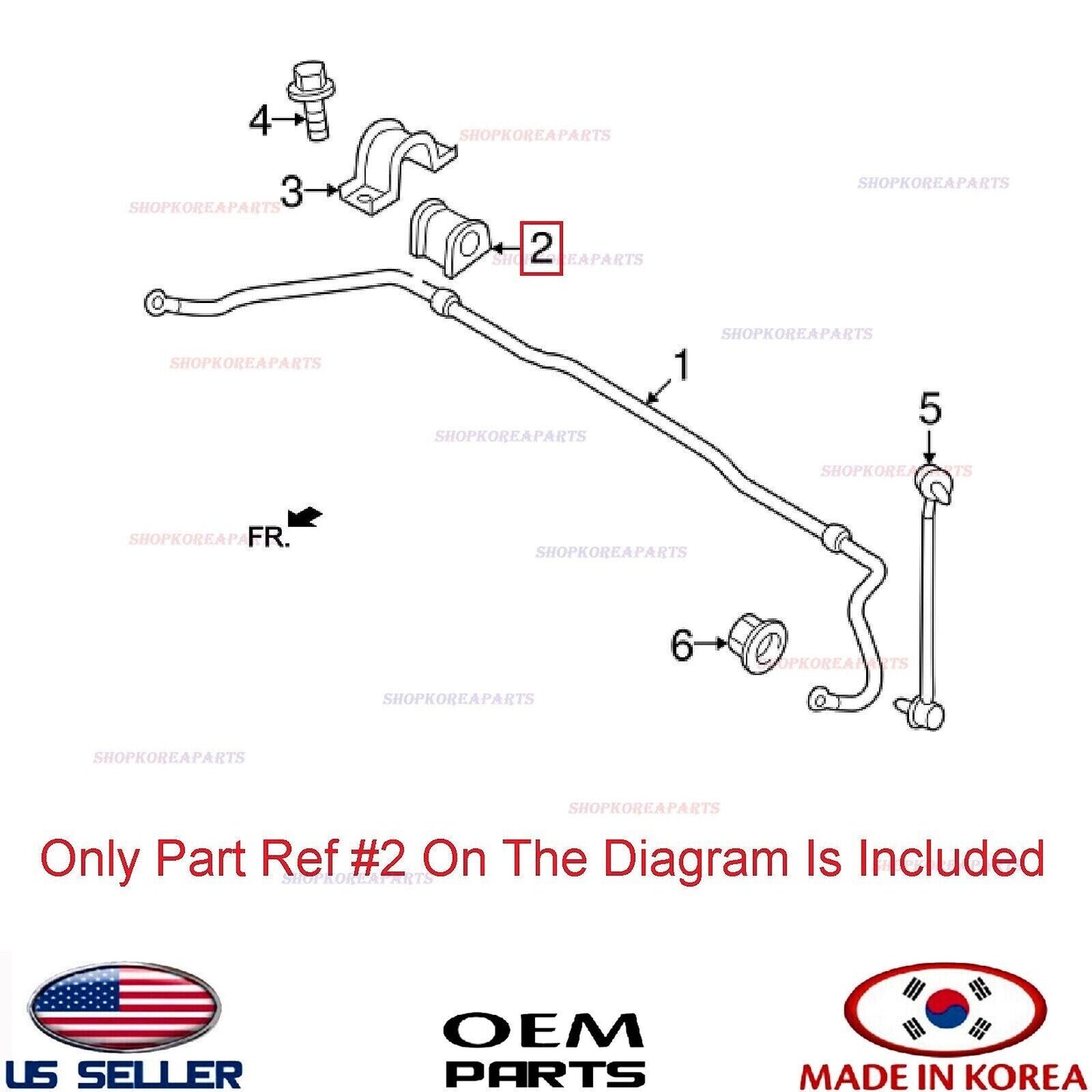 GENUINE Bush Front Stabilizer Bar 1 piece ⭐OEM⭐ Hyundai Kia 54812-07100