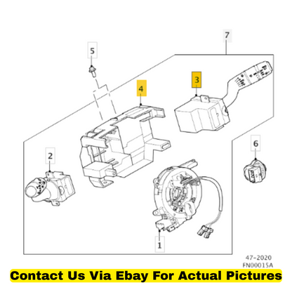 2018 Jaguar F-Pace Steering Column Switch Assembly Indicators Wipers & Bracket