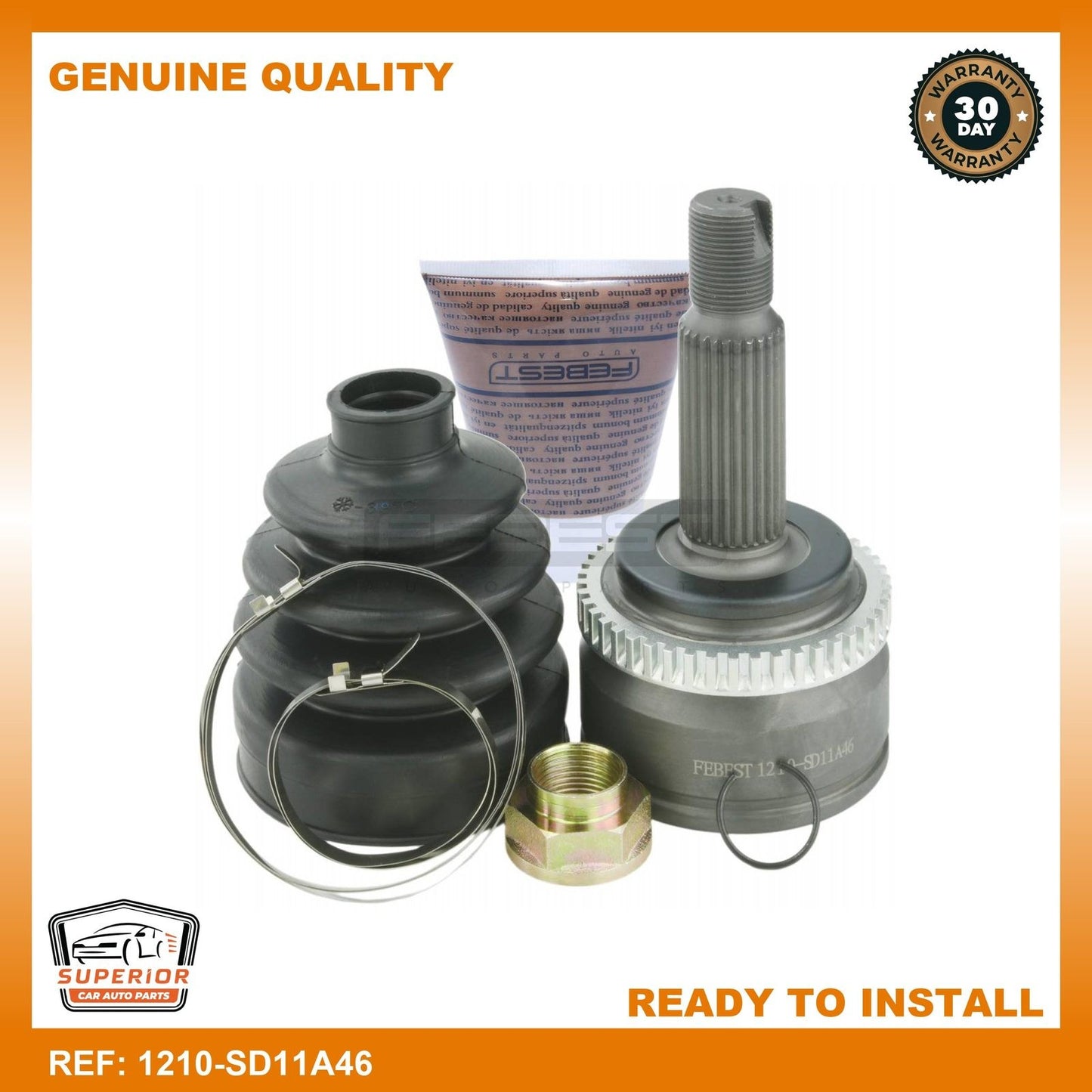 FEBEST 2010-2013 Hyundai Elantra Outer Cv Joint 1210-SD11A46