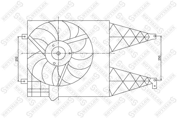 STELLOX 1999-2005 Audi TT Cooling Fan Assembly 1J0121205B