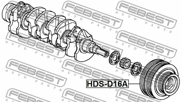 FEBEST 1996-2000 Honda Civic Crankshaft Pulley D16A/ZC HDS-D16A
