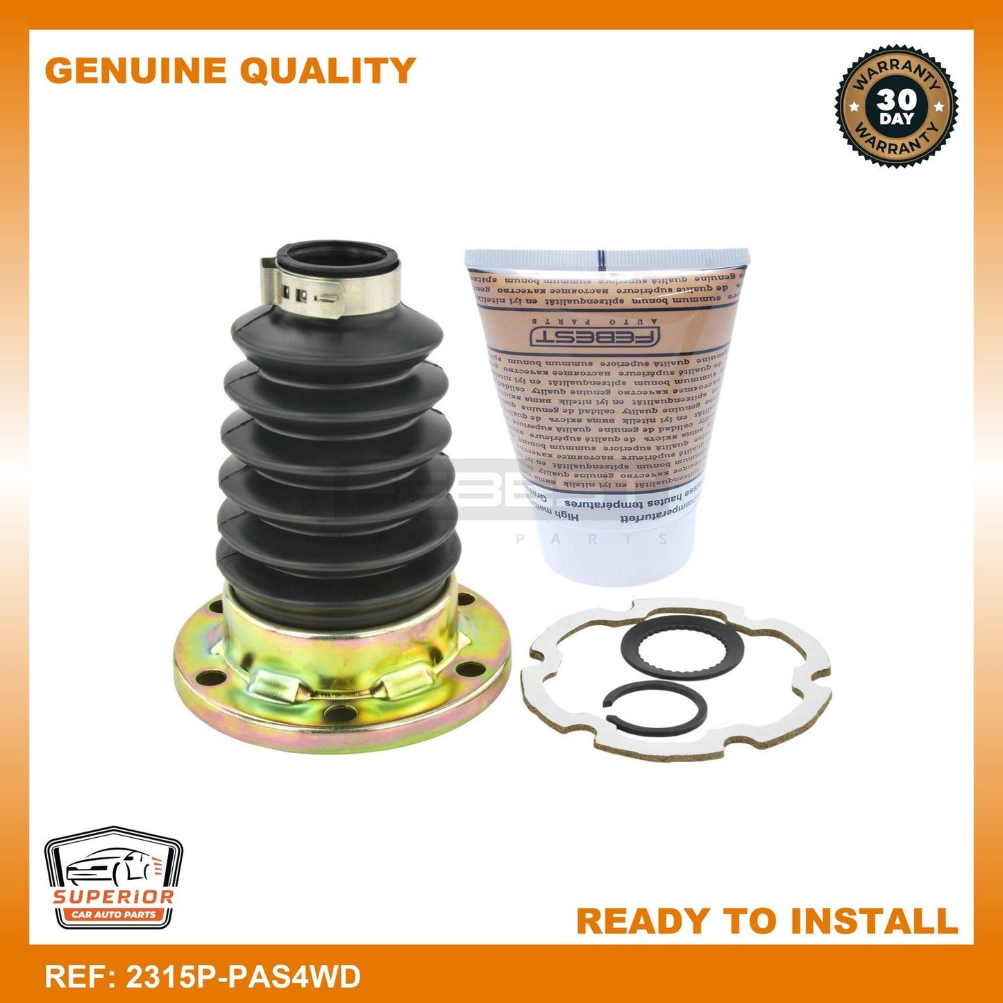 Febest 1980-1987 Audi 4000 Boot Inner CV Joint Kit 2315P-PAS4WD