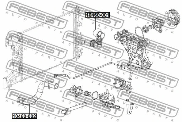 FEBEST 2010-2017 Chevrolet Cruze Radiator Hose 10460-001