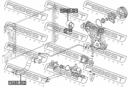 FEBEST 2010-2017 Chevrolet Cruze Radiator Hose 10460-001