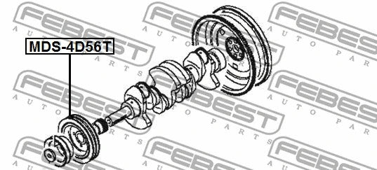 FEBEST 1990-2003 Mitsubishi Montero Belt Pulley Crankshaft MDS-4D56